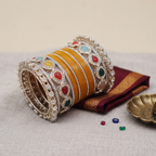 Yellow Haldi Bangles & Pachari Kadas | AYSIMA Kusum - 40 pieces