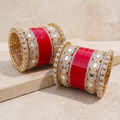 AYSIMA Red Bridal Bangles & Pachari Kadas – Vaidehi - 36 pieces