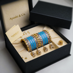 AYSIMA Turquoise Blue Bridal Chura & Kangan Bangle Set – 40 Pieces