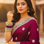 AYSIMA Maroon Bridal Bangles & Kundan-Style Kadas - 36 pieces