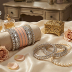 AYSIMA Peach Bridal Bangles & Pachari Kadas – Saumya - 40 pieces