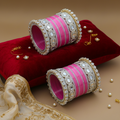 AYSIMA Pink Bridal Bangles & Pachari Kadas – Tarini - 40 pieces