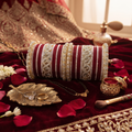AYSIMA Samaira – Maroon Bridal Bangle Set with Gold-Tone Floral Kadas - 42 pieces