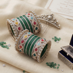 Green Bridal Bangles & Pachari Kadas | AYSIMA Nitya - 40 pieces