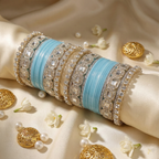 AYSIMA Sky Blue Bridal Bangles & Pachari Kadas – Meghna - 36 pieces