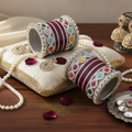 Maroon Bridal Bangles & Pachari Kadas | AYSIMA Ridhima - 40 pieces
