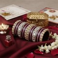 AYSIMA | Maroon Bangle Set for Women with Kada | 42 Pieces