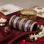 AYSIMA | Maroon Bangle Set for Women with Kada | 42 Pieces