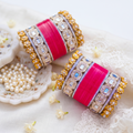 AYSIMA Rani Glow – Hot Pink 36-Piece Designer Bangle Set with Kadas