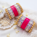 AYSIMA Rani Glow – Hot Pink 36-Piece Designer Bangle Set with Kadas