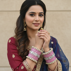 AYSIMA | Pink Bangle Set for Women with Kada | 42 Pieces