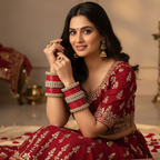 AYSIMA Lalita Royale – Red 56-Piece Bridal Bangle Set with Statement Kada