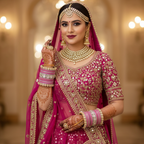 AYSIMA Roopika – Pink Bridal Bangle Set with Statement Kada - 42 pieces