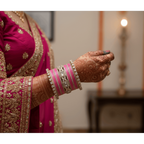 AYSIMA Gulika Pink Wedding Bangles for Women | Bridal Bangle Set with Floral Kadas