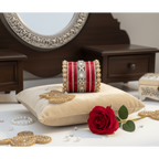 AYSIMA | Red Bangle Set for Women with Kada | 42 Pieces