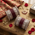 AYSIMA Maroon Bridal Bangles & Pachari Kadas – Devyani - 36 pieces