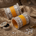 AYSIMA Yellow Haldi Bangles & Geometric Kadas – Amaltas - 36 pieces