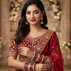AYSIMA Crimson Grace – Red 42-Piece Bridal Bangle Set with Statement Kada