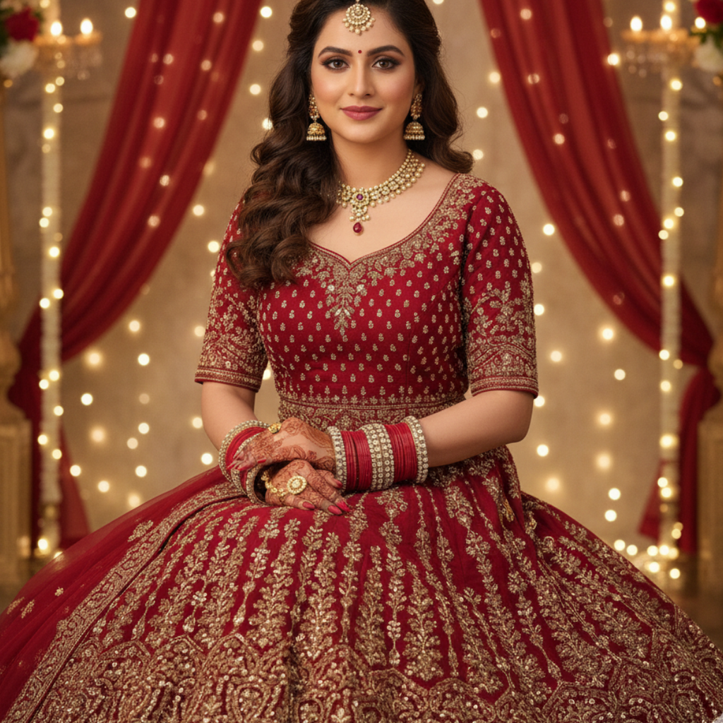 AYSIMA Lalita Royale – Red 56-Piece Bridal Bangle Set with Statement Kada
