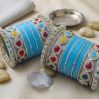 Sky Blue Bridal Bangles & Pachari Kadas | AYSIMA Amaya - 40 pieces