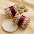 AYSIMA Devyani – Maroon Bridal Bangle Set with Pachari Kadas - 36 pieces