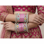 Pink Bridal Bangles & Pachari Kadas | AYSIMA Vamika - 40 pieces