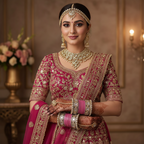 AYSIMA Aabha – Rose Pink Bridal Chura & Floral Kada Set - 36 pieces