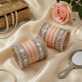 AYSIMA Peach Bridal Bangles & Pachari Kadas – Saumya - 40 pieces