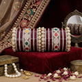 AYSIMA | Maroon Bangle Set for Women with Kada | 42 Pieces