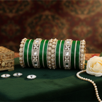 AYSIMA | Green Bangle Set for Women with Kada | 42 Pieces