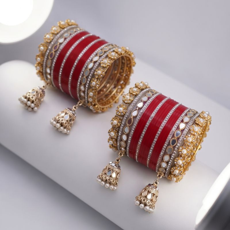 HANDARTS Metal, Plastic Bangle Set (Pack of 40)