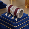 AYSIMA Anuradha – Maroon Bridal Bangle Set with Jhumka Charms - 36 pieces