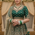 AYSIMA Vanya – Green Bridal Bangles with Floral Kadas - 36 pieces