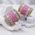 AYSIMA | 40-Piece Pink Bangle Set with Kada for Women