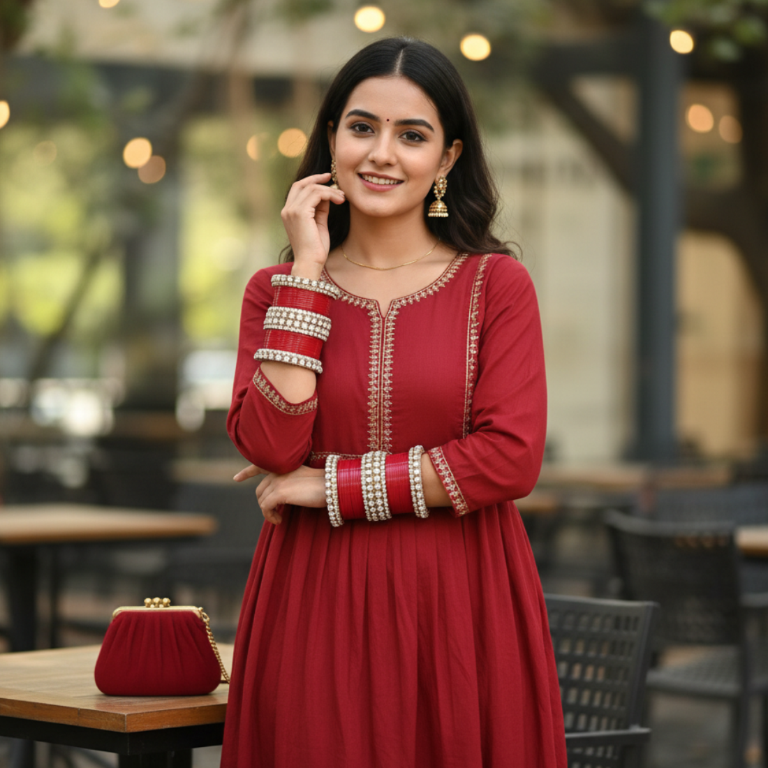 AYSIMA Lalita Royale – Red 56-Piece Bridal Bangle Set with Statement Kada