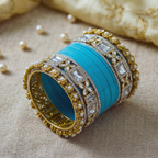 AYSIMA Turquoise Blue Bridal Bangle Set – 36 Pieces