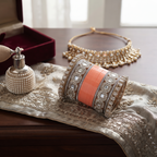 AYSIMA Peach Bridal Bangles & Pachari Kadas – Anvika - 36 pieces