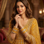 AYSIMA Haldi Royale – Mustard Gold 42-Piece Bridal Bangle Set with Statement Kada