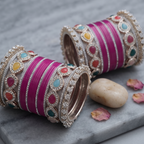 Rani Pink Bridal Bangles & Pachari Kadas | AYSIMA Siya - 40 pieces