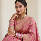 AYSIMA Padmika Pink Bridal Bangle Set with Floral Kadas - 56 pieces