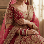 AYSIMA Laal Shringar – Red Bridal Bangle Set with Statement Kada - 42 pieces