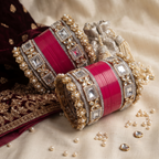 AYSIMA Rani Pink Bridal Bangle Set – 36 Pieces