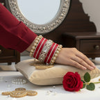 AYSIMA | Red Bangle Set for Women with Kada | 42 Pieces
