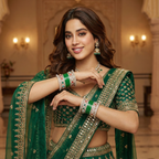 AYSIMA Green Bridal Bangles & Multicolour Kadas | Navya - 36 pieces