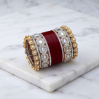 AYSIMA Devyani – Maroon Bridal Bangle Set with Pachari Kadas - 36 pieces