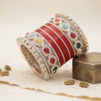 Red Bridal Bangles & Pachari Kadas | AYSIMA Ritika - 40 pieces