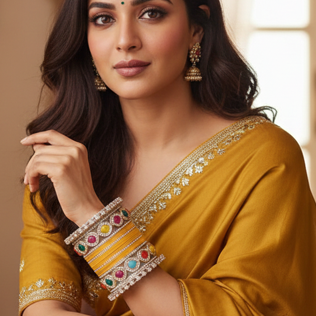 Yellow Haldi Bangles & Pachari Kadas | AYSIMA Kusum - 40 pieces