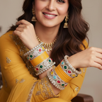 AYSIMA Yellow Haldi Bangles & Multicolour Kadas | Pihu - 36 pieces