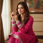 AYSIMA Manjari – Rani Pink Bridal Bangle Set with Floral Kadas - 40 pieces