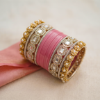AYSIMA Gulabi Raj – Blush Pink 36-Piece Bangle & Kada Set